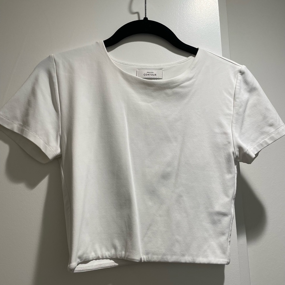 White Cropped Aritzia Contour Shirt